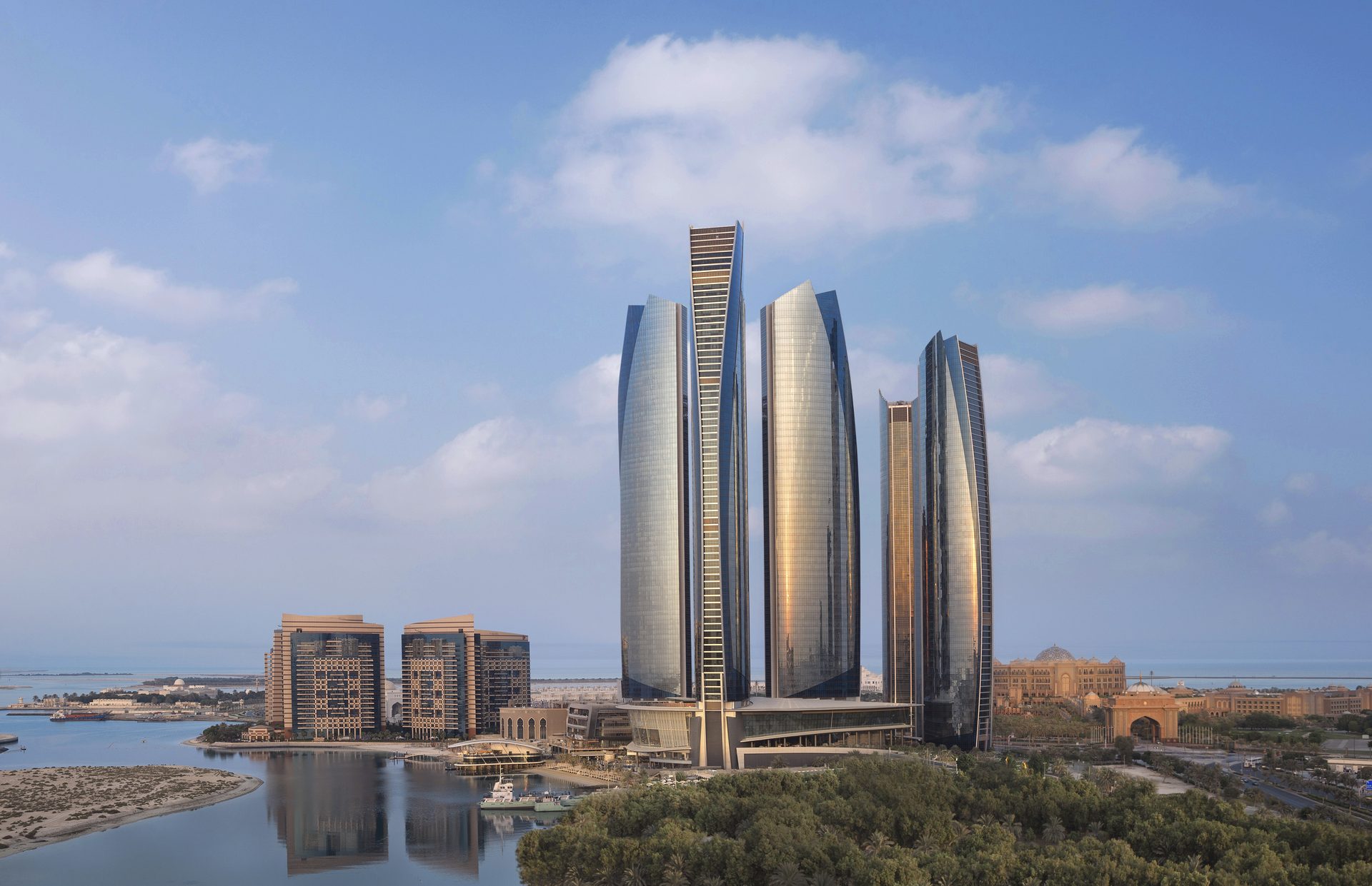 Conrad Abu Dhabi Etihad Towers at dusk